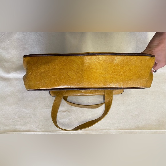 Vintage Faux Leather Simple Leaf Design MultiColor Handbag Fall Casual 70s - Picture 10 of 11